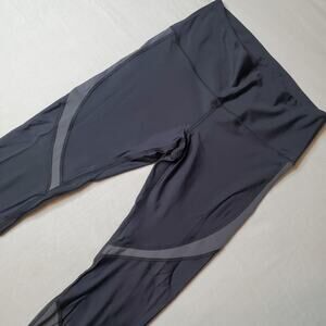 Yoga Democracy Women's Size L Eco Friendly Colorblock Leggings Black Gray